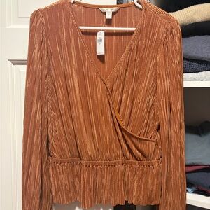 Banana Republic Copper Pleated Blouse
